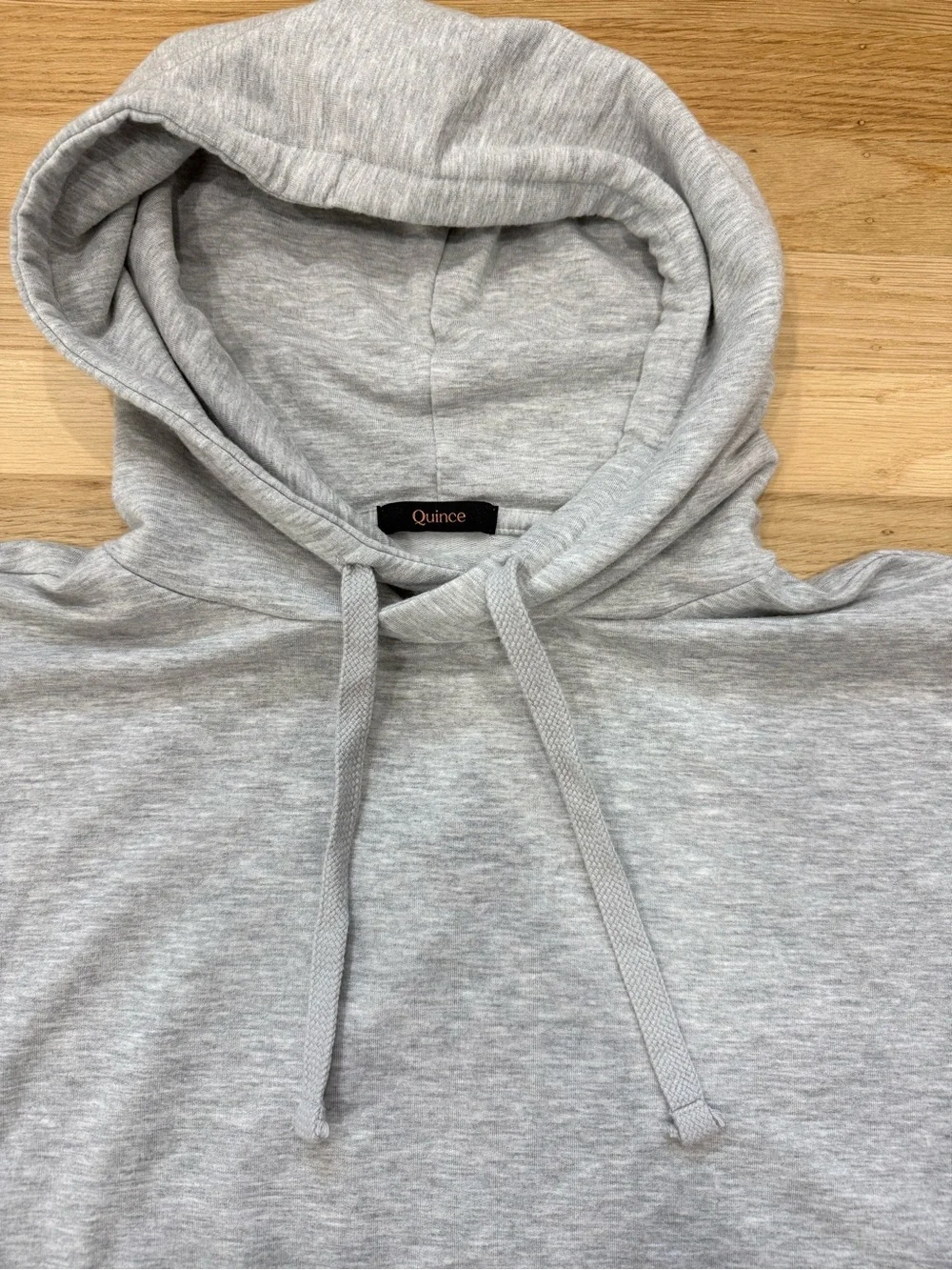 Quince Supersoft Pullover Hoodie Heather Grey M - Picture 3 of 8